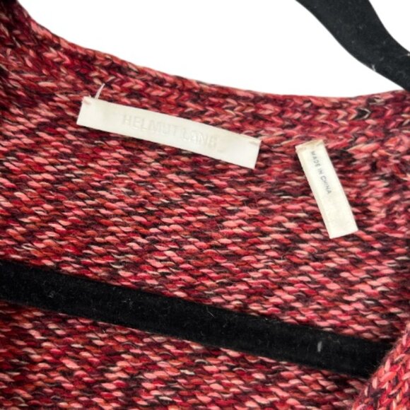 Helmut Lang Cropped Wool Cardigan Sweater Raspberry Mouline Med Pre-Loved - Picture 3 of 4